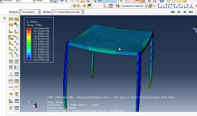 آموزش محاسبه بار گرانشی روی میز در abaqus